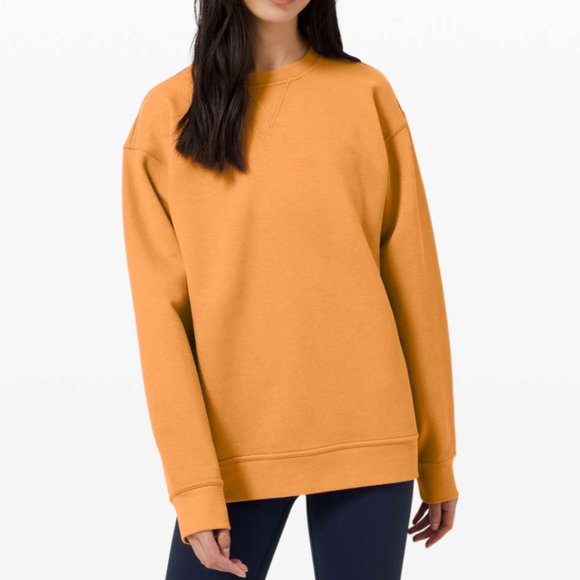 lululemon athletica Tops - Lululemon All Yours Crew Monarch Orange Sweatshirt